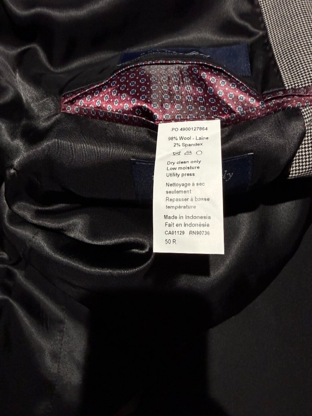 NWT Ralph by Ralph Lauren 2pc Suit 50R 45W BlK/White Houndstooth Wool Unaltered - Picture 9 of 15